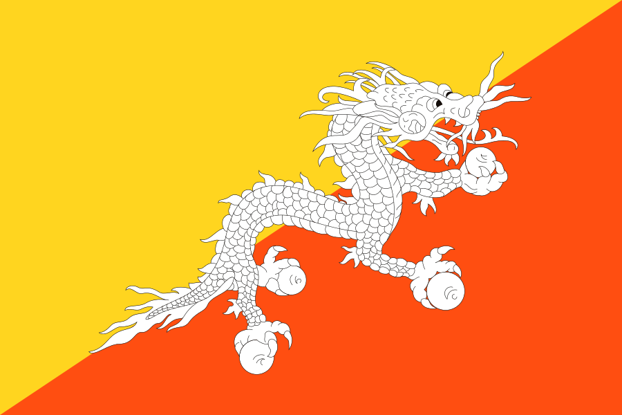 Bhutan - Flagge Bhutan